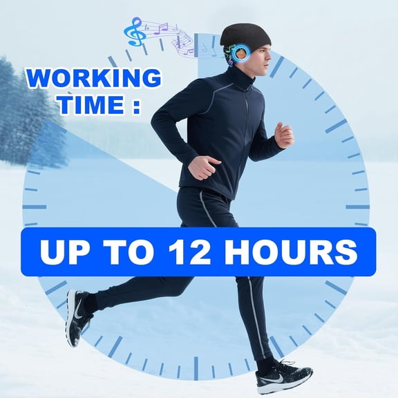 PYYNA-Washable Bluetooth Beanie Hat with Wireless Stereo Over Ear Headphones Headsets Earphone Speaker Hands Free