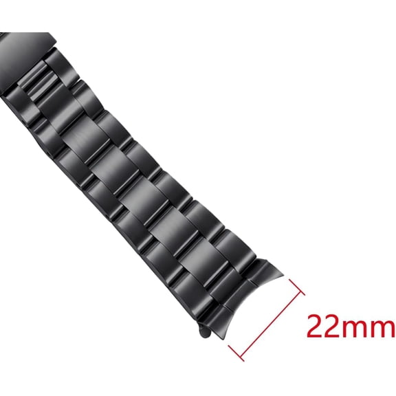 PYYNA-Watch Band Replacement For SEIKO 22mm Oyster Style bracelet stainless steel with curved connectors