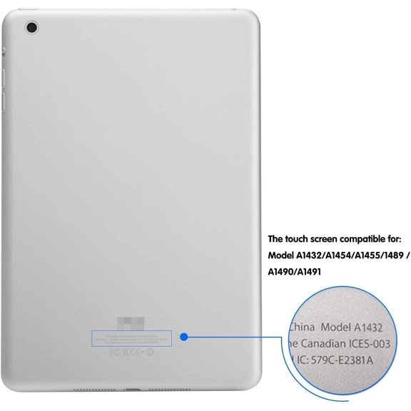 PYYNA-White Digitizer Repair Kit for iPad Mini 1&2 A1432 A1489 Touch Screen Digitizer Replacement with IC Chip + Home Button + Tools + Pre-Installed Adhesive