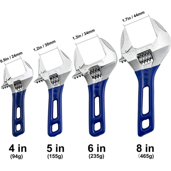 PYYNA-Wide Opening Stubby Adjustable Wrench Spanner with Short Handle 4 inch Chrome Vanadium Steel Forged