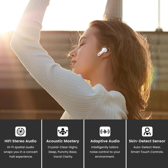 PYYNA-Wireless Ear Buds, Wireless Bluetooth Earbuds,Sport Ear Buds Workout Headphones ANC and ENC Noise Cancelling, IP7 Waterproof Running in-Ear Earphones for Phone Laptop TV