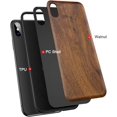 thumbnail image 1 of PYYNA-Wood case for iPhone XR - Real Natural Rosewood,- Slim Shockproof Hybrid Wooden Cover for iPhone XR(Walnut), 1 of 4