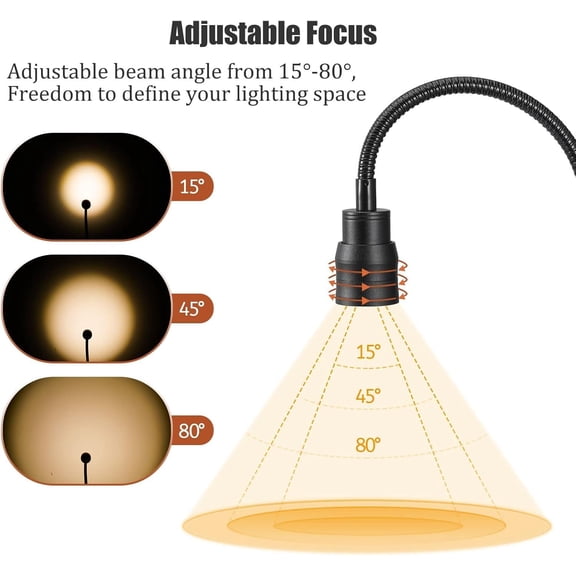 PYYNA-Zoomable Clip on Lamp, USB LED Clamp Reading Light for Dorm Bed Headboard, Dimmable Spotlight with 3 Color Temperature Options, 10 Brightness Levels for Working, Studying, Sewing