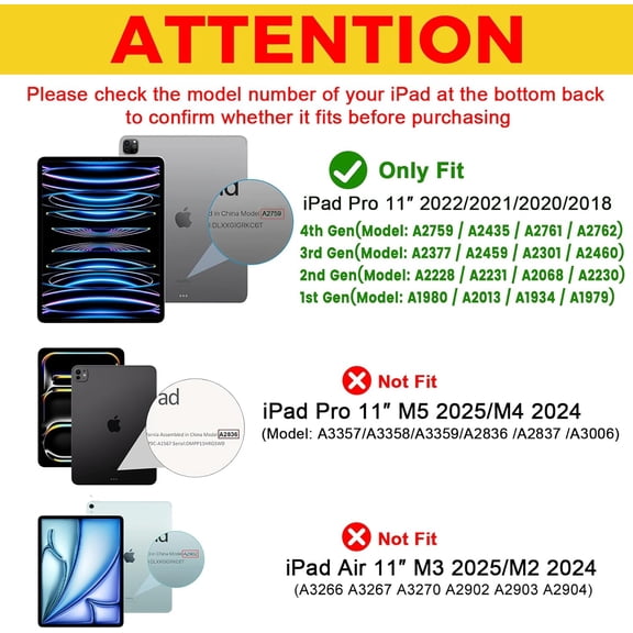 PYYNA-for iPad Pro 11 Inch Case 2022/2021/2020/2018(4th/3rd/2nd/1st Generation), iPad Pro 11" Slim Stand Hard Back Cover Shell Smart Folio Compatible with Penci/Support Auto Wake/Sleep -Emerald