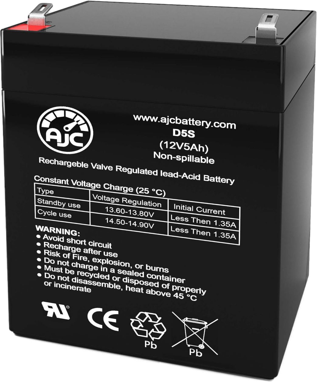 PYYP Battery Compatible with Long Way LW-6FM4.5 12V 5Ah Sealed Lead Acid Battery