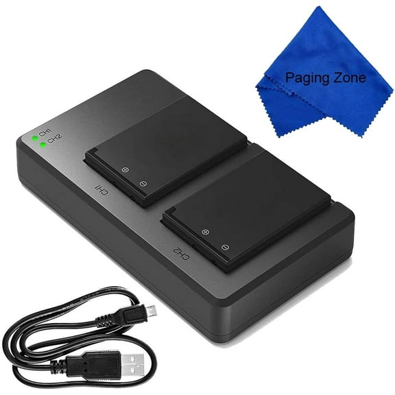 PZ 2-Pack LP-E17 Replacement Battery and Dual USB Charger for Canon Rebel SL2, T6i, T6s, T7i, EOS M3, M5, M6, EOS 200D, 77D, 750D, 760D, 800D, 8000D, KISS X8i, Digital SLR Cameras