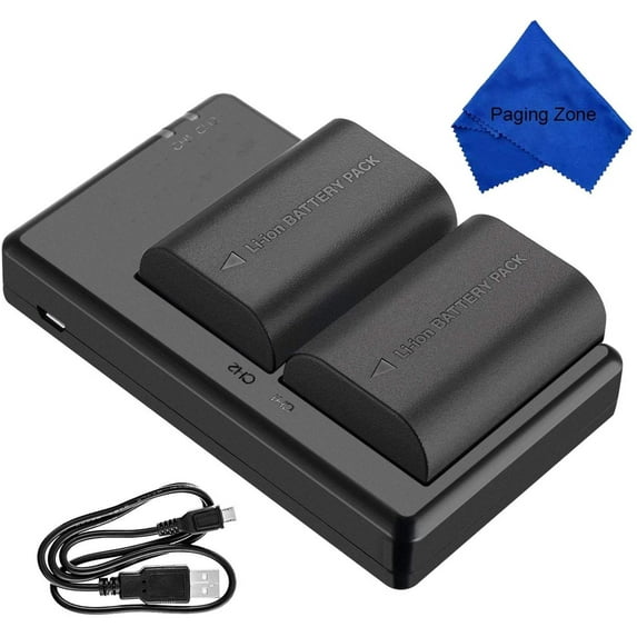 PZ 2-Pack of LP-E6N Batteries and Dual Battery Charger for Canon EOS R, EOS 60D, EOS 70D, EOS 80D, EOS 5D III, EOS 5D IV, EOS 5Ds, EOS 6D, EOS 6D Mark II, EOS 7D, EOS 7D Mark II, XC15 DSLR Cameras