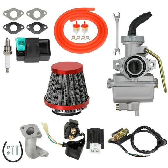 PZ20 Carburetor Assembly Ignition Coil AC CDI Box Starter Solenoid Relay Voltage Regulator Kit Suitable for Tao tao Coolster 125cc 110cc ATV Pit Dirt Bike Kazuma Baja Lifan Accessories