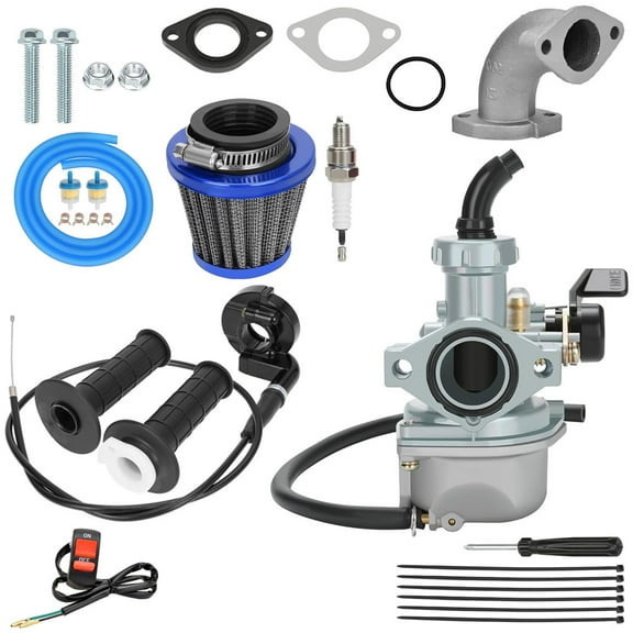 PZ22 Carburetor 22mm Carb Throttle Cable Grip Assembly Suitable for Coolster Apollo SSR TaoTao DB14 DB24 110cc 125cc RFZ Hawk Pit Dirt Bike ATV Quad 4 Stroke Chinese Motorsports Parts