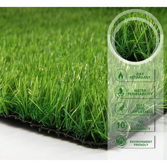 PZG Premium Artificial Grass Patch w/ Drainage Holes & Rubber Backing | 4-Tone Realistic Synthetic Grass Mat | 1.6-inch Blade Height | Lead-Free Fake Grass for Dogs or Outdoor Decor | Size: 10' x 12'