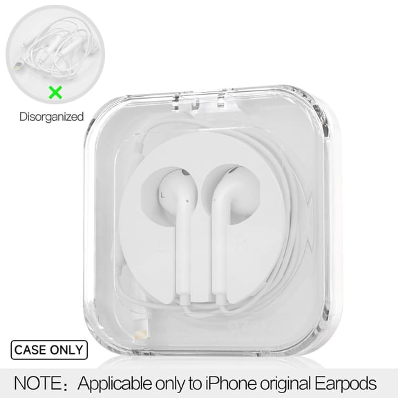 PZOZ Earpods Storage Case, Portable Wired Earphone Cable Organizer with Rotating Cord Winder, Compatible with Apple Earpods