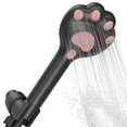 thumbnail image 1 of PZXO Handheld Shower Head, High Pressure Cat Paw-Shaped Showerhead with 3 Spray Settings, Cute Filtered Anti-Leak Water Flow Shower Head for Adult, Kids, Pet Bath, with 2 Filters, Black, 1 of 8