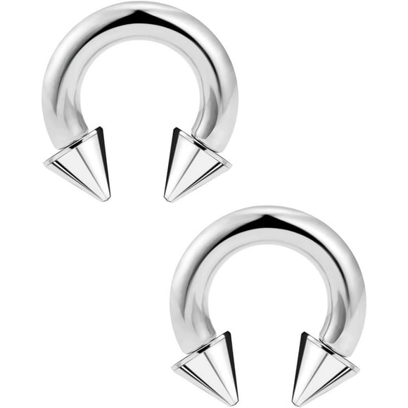 Pa Ring Internally Threaded Spike Circular Barbells Horseshoe Large Septum Ring Ear Gauges Earrings 2G 4G 6G 8G 10G 12Mm/16Mm 316L Surgical Steel Pierced Body Jewelry For Women Men[E9543]