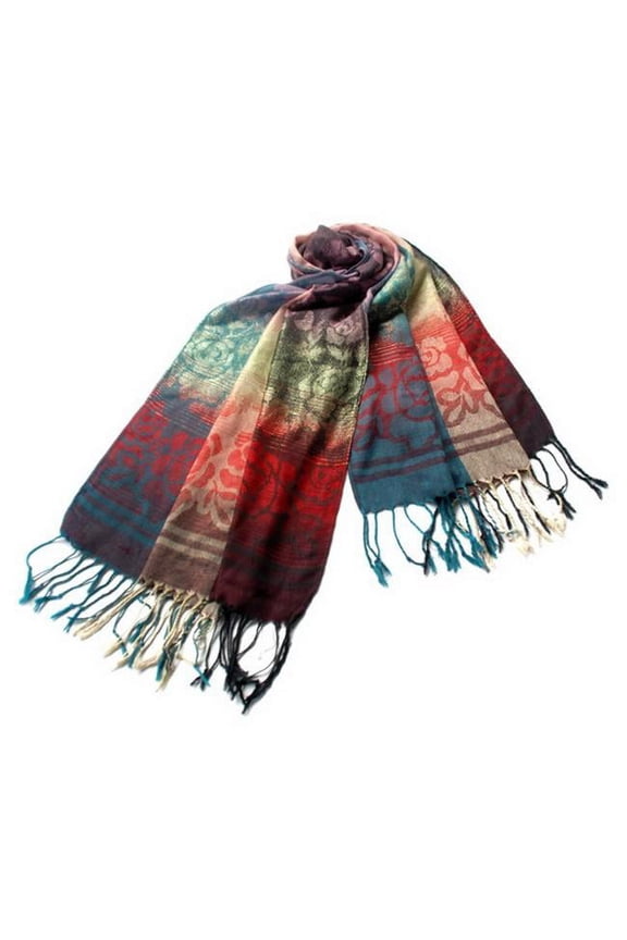 Pa-a17-2 Rose Patterns Elegant Smooth Touch Woven Pashmina/Shawl/Scarf