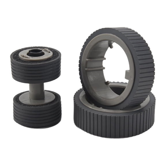 Pa03670 - 0001 Pa03670 - 0002 Consumable Set Pick Roller + Brake Roller PICKUP Roller for Fi-7160 Fi-7260,1 set of wheels (pictured),Gray
