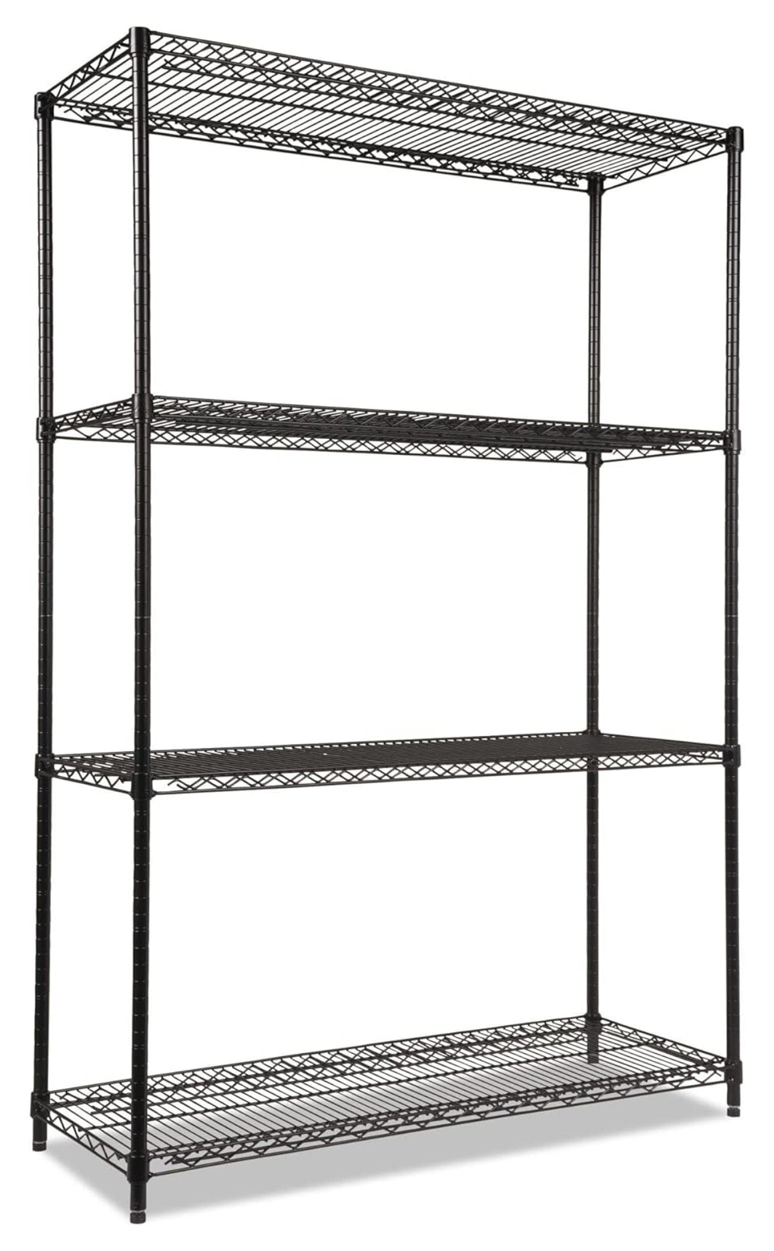 Black 48'' Industrial Metal Wire Shelving Unit