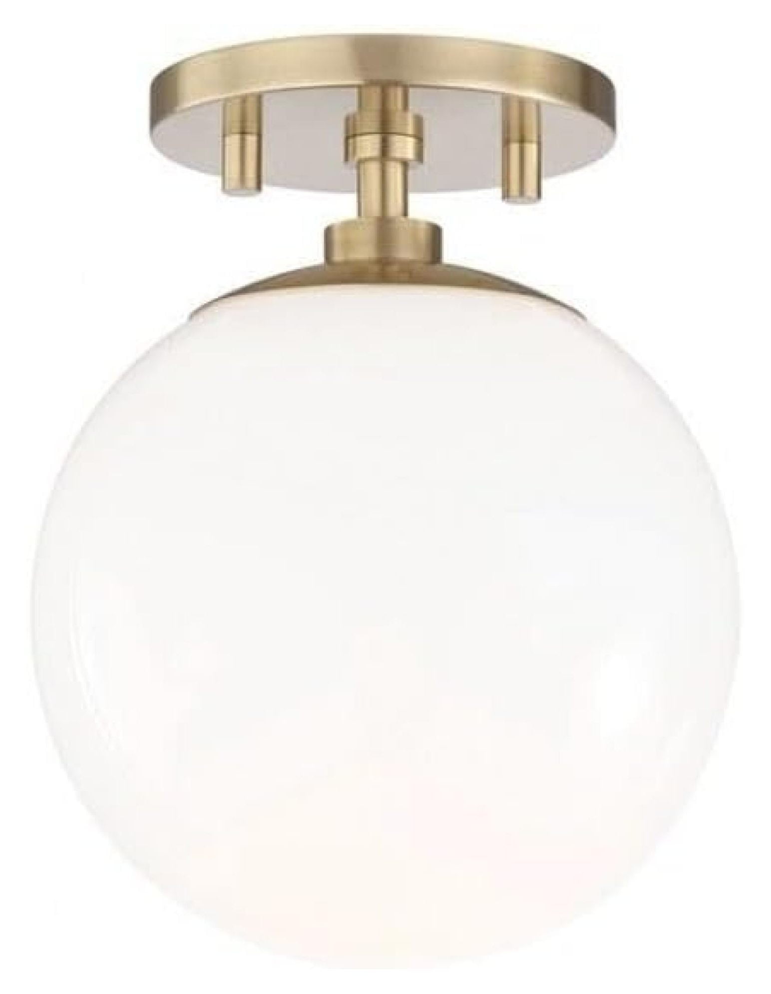 Stella Aged Brass 1-Light Semi-Flush Globe Ceiling Fixture
