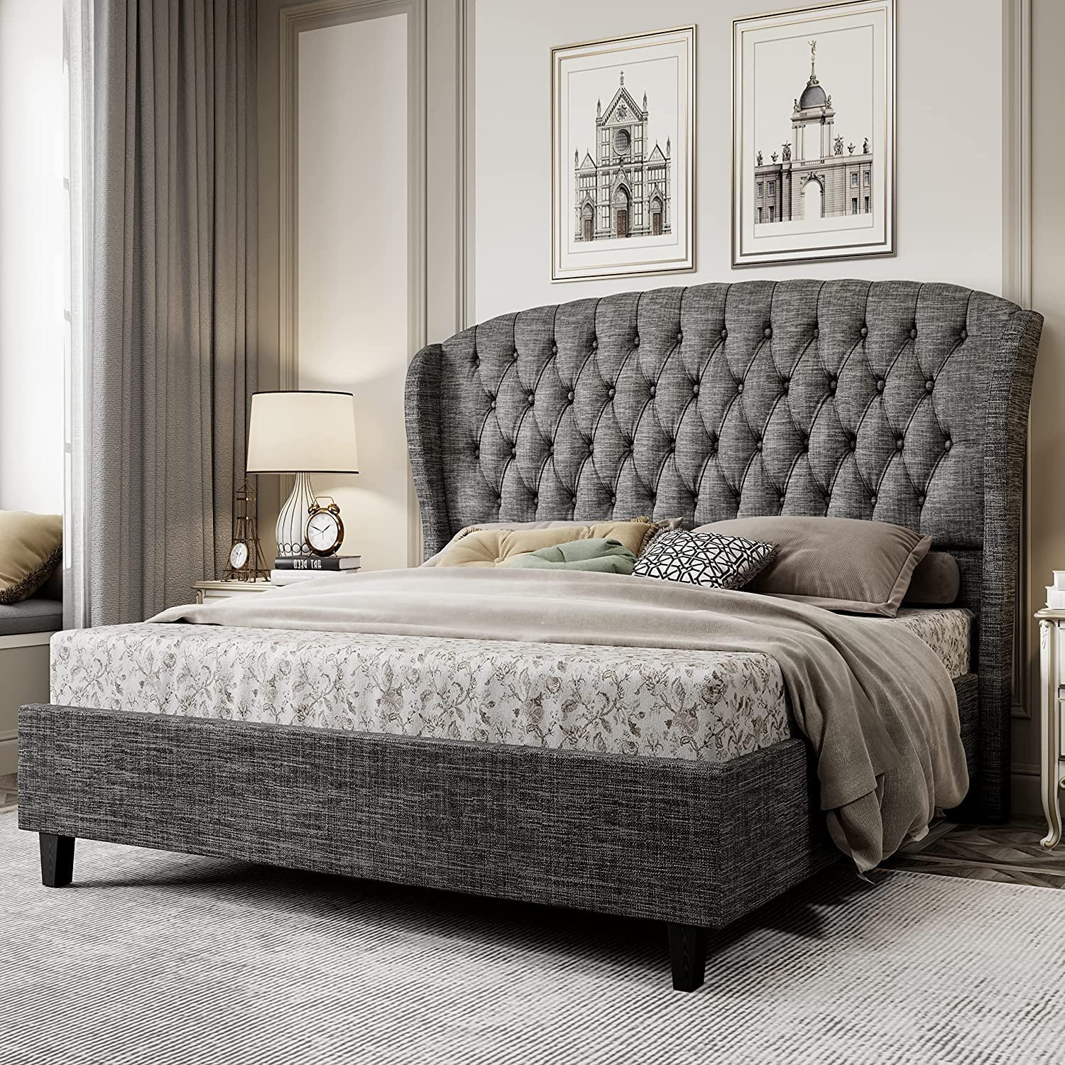 Grey super king bed discount