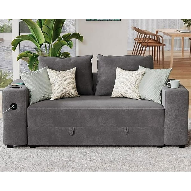 PaPaJet Modular Sectional Sofa, Sofa Couch with 2 USB Ports & Cup