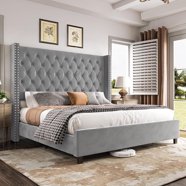 King Platform Bed Frames With Upholstered, Wood, And Metal Designs
