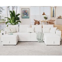 PaPaJet Sectional Sofa, 114 Inch Modular Sectional Sofa with 2 USB