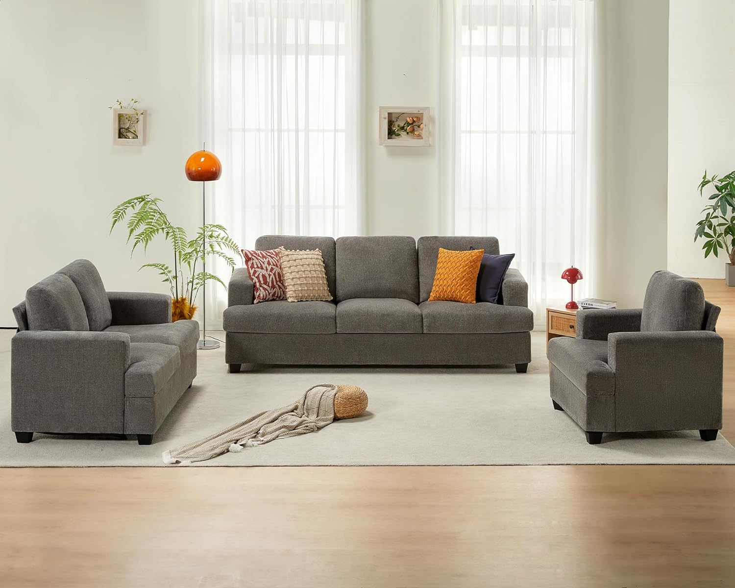 PaPaJet Sofa, Mordern Living Room Set with Extra Deep Seats, Comfy Sofa- Sofa Couch for Living ...