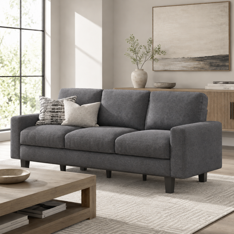 PaPaJet Sofa Sofa Chair Storage Ottoman Modern Sofa Cup Holders USB Charging Ports Deep Seat Couch Living Room Charcoal Grey Chenille: Buying Advice That Holds Up
