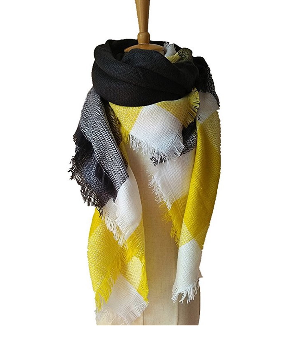 PaZinger Women's Warm Plaid Large Tartan Scarf Cape Blanket