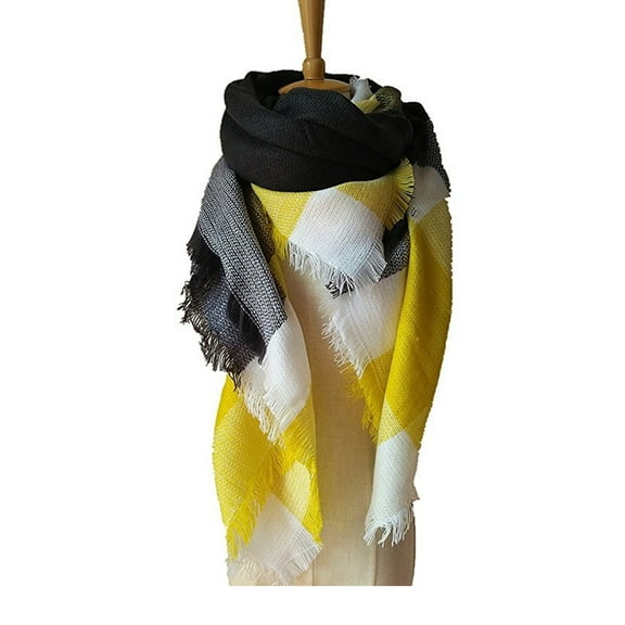 PaZinger Women's Warm Plaid Large Tartan Scarf Cape Blanket Scarves Fashion Wrap Shawl