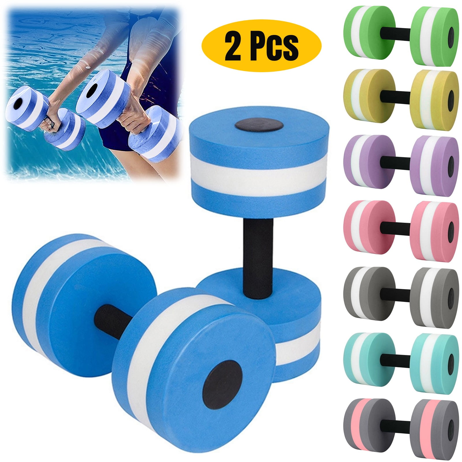 Paaisye 2PCS Water Dumbbells Water Aerobics for Pool Fitness Exercise