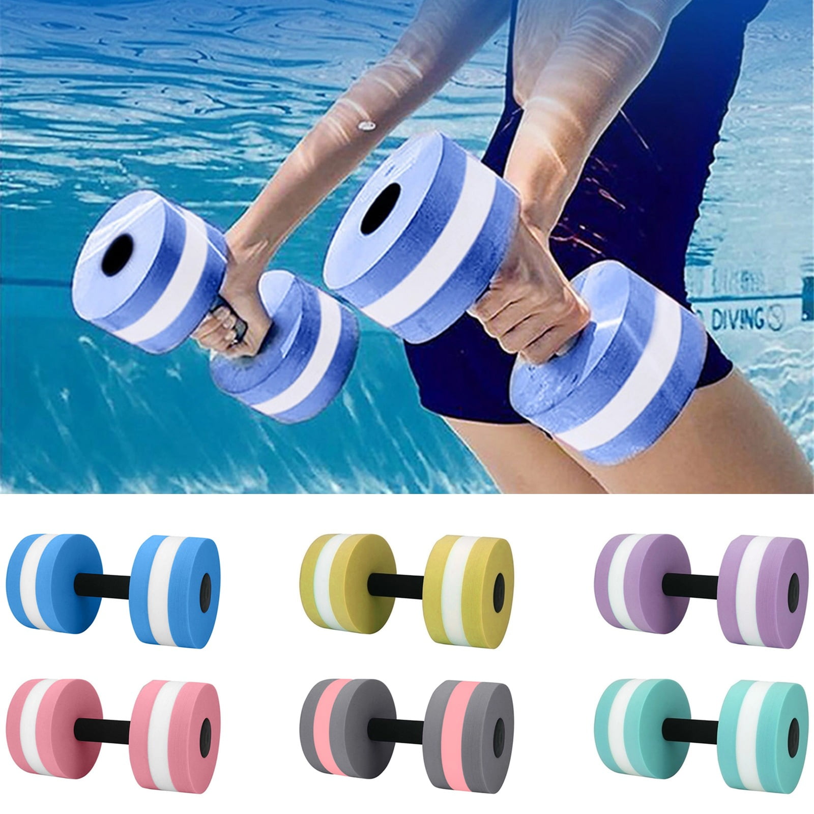 Paaisye Aquatic Exercise Dumbbells 2PCS Water Dumbbell Pool Resistance
