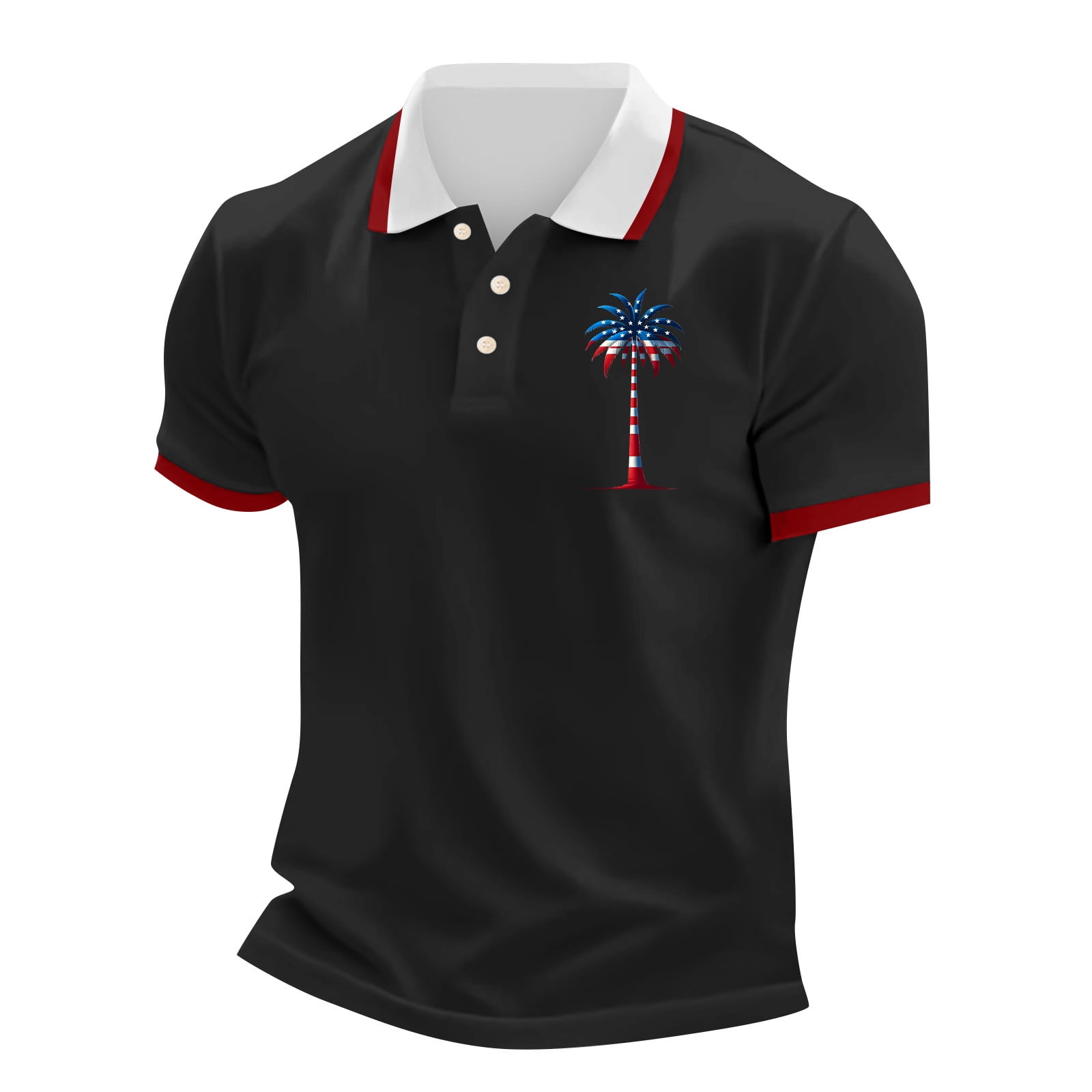 Paaisye Men's American Flag Polo Shirt 4th Of July Usa Flag Patriotic T ...