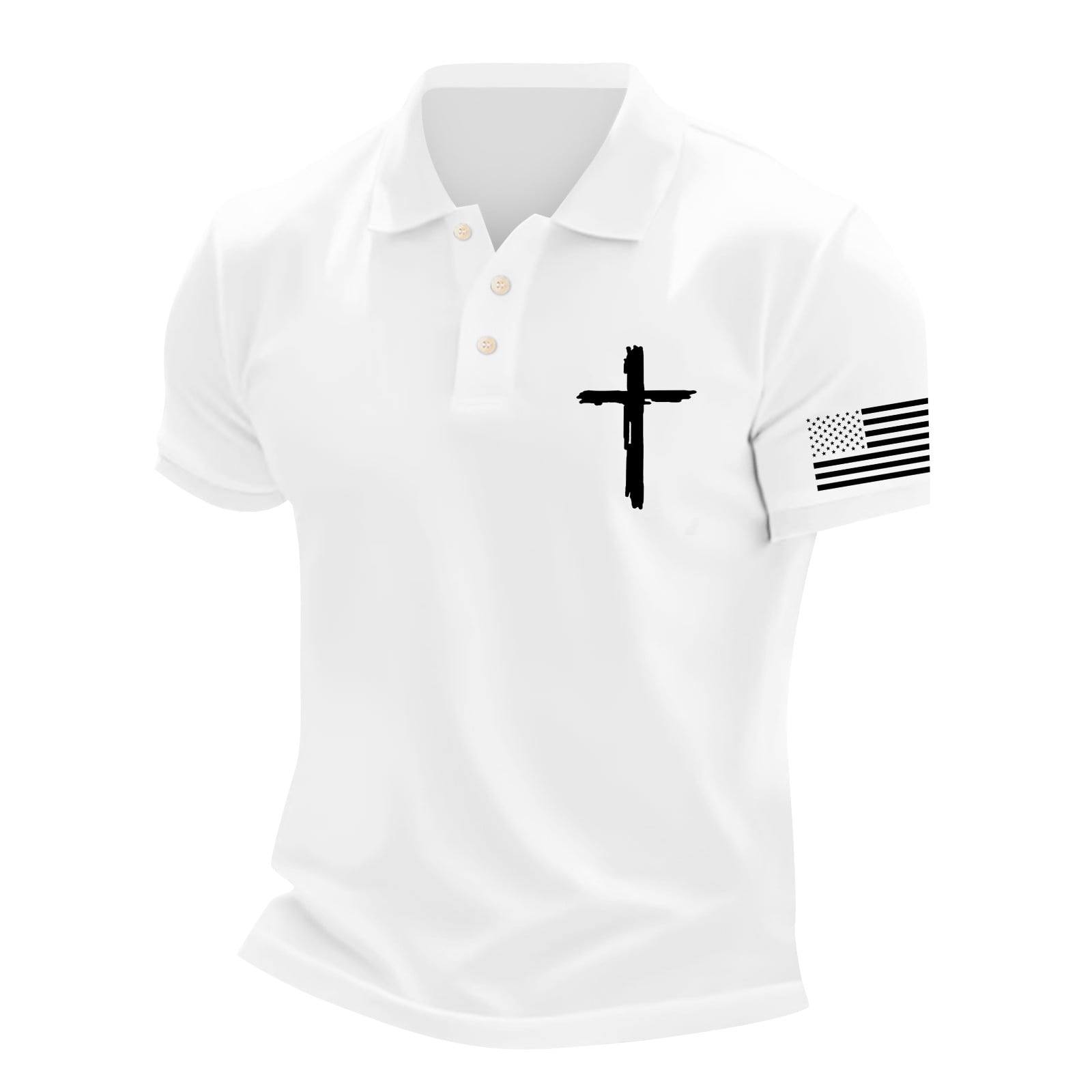 Paaisye Men's American Flag Polo Shirt 4th Of July Usa Patriotic T ...