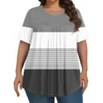 Paaisye Plus Size Tops for Women 4x5x Pleated Front ONeck Elbow
