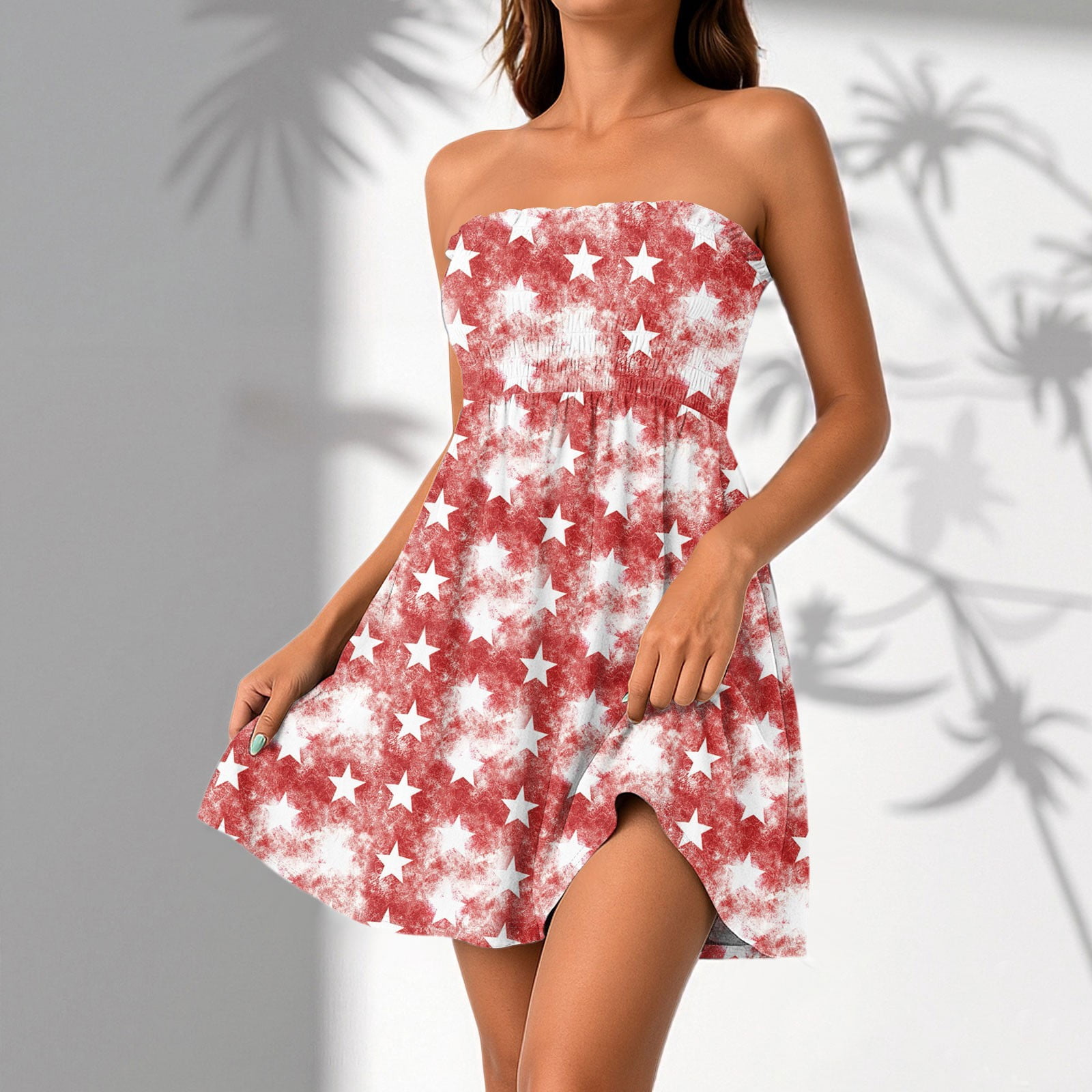 Paaisye Spring Dresses for Women Beach Vacation Mini Dress Swing a Line ...
