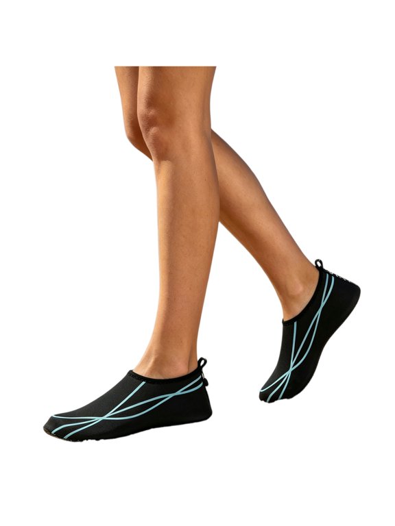 Water Shoes for Women Quick-Dry Barefoot Beach Slippers with Non-Slip Rubber Sole Lightweight Breathable Aqua Socks for Swimming Yoga Surfing Pool Cruise Travel,Purple 44-45(Women US-9.5-10)