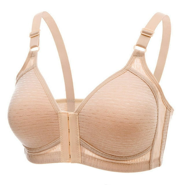 Paaisye Women's 18 Hour Front Close Wirefree Back Support Posture Full Coverage Bra - Walmart.com