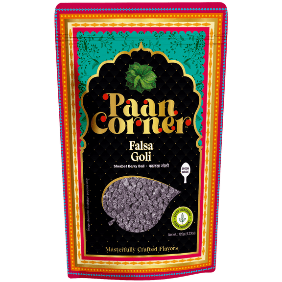 Paan Corner Falsa Goli Sherbet Berry Ball, Vegan, 4.23 oz, with Spoon