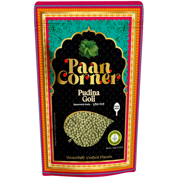 Paan Corner Pudina Goli Spearmint Balls, Vegan, 4.23 oz