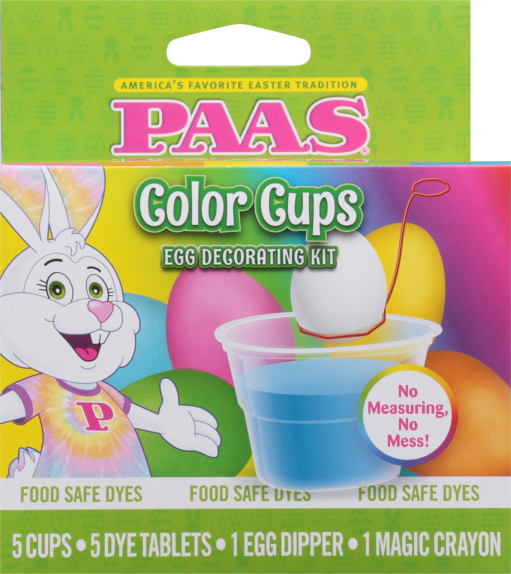 Paas Easter Egg Coloring Kit with Color Cups, Dye Tablets, Egg Dipper ...