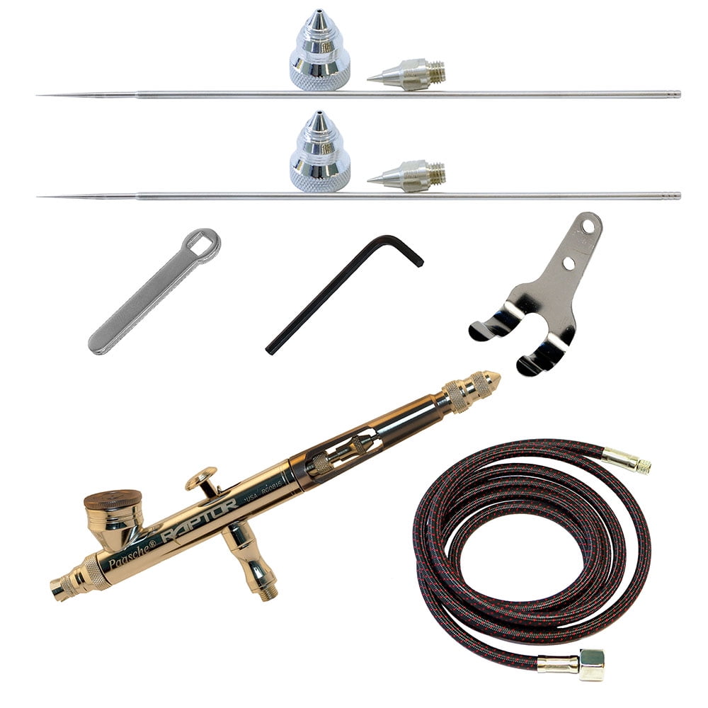 Paasche Raptor Gravity Feed Double Action Set with .25, .38 and .66mm heads
