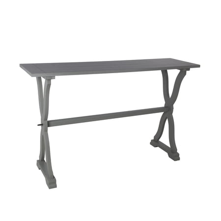 Pablo 48 Inch Classic Accent Console Table, Crossed Legs, Rich Dark Gray