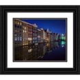 thumbnail image 1 of Pablo De, Juan 14x12 Black Ornate Wood Framed with Double Matting Museum Art Print Titled - Amsterdam At Night 2017, 1 of 4