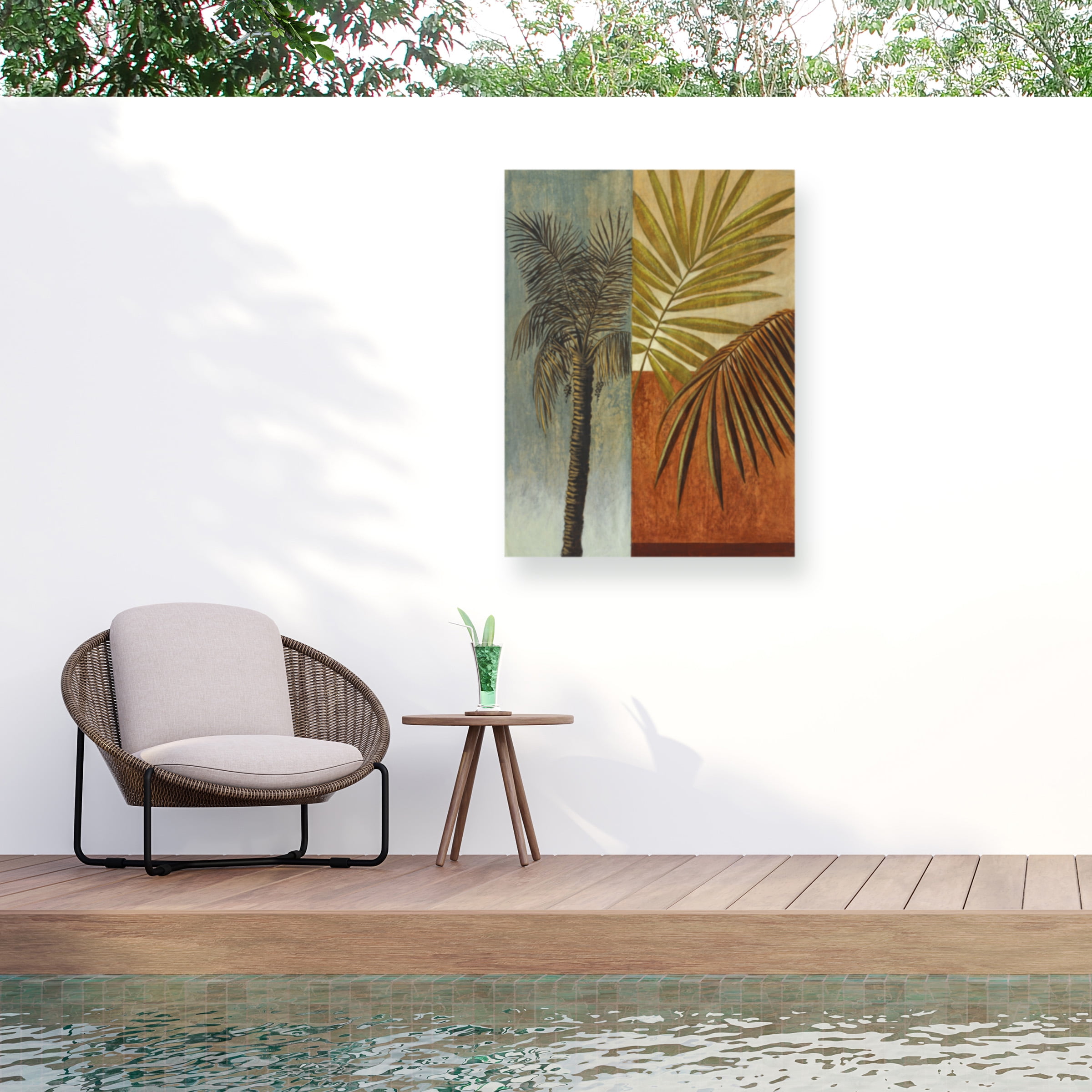 Pablo Esteban 'Palm Trees And Fronds' Outdoor Canvas