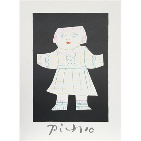 Pablo Picasso 14477 Une Poupee Decoupee- Lithograph on Paper 29 In. x 22 In. - Green- Pink- Blue- White