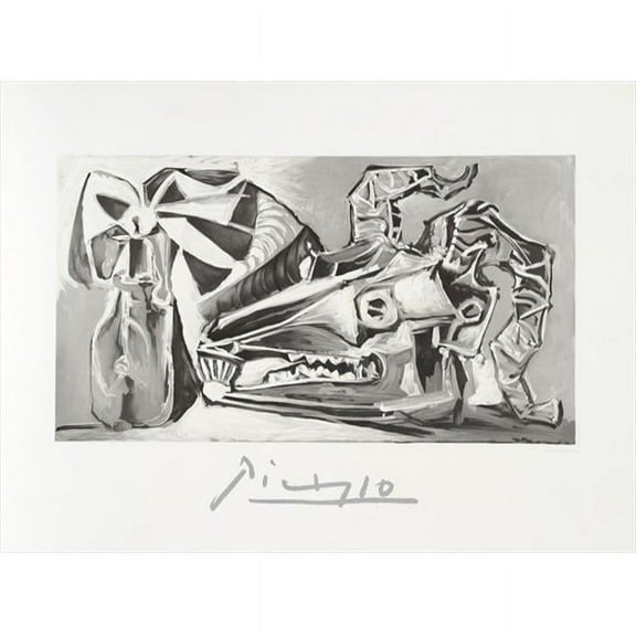Pablo Picasso 14564 Nature Morte a la Tete Chevre- Boutei- Lithograph on Paper 29 In. x 22 In. - Black- White