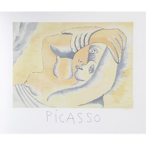 Pablo Picasso 2064 Femme Couchee- Lithograph on Paper 29 In. x 22 In. - Red- Blue- Yellow