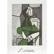 Pablo Picasso 20738 Portrait de Femme Assise- Robe Verte- Lithograph on Paper 29 In. x 22 In. - Green- Gray- Black