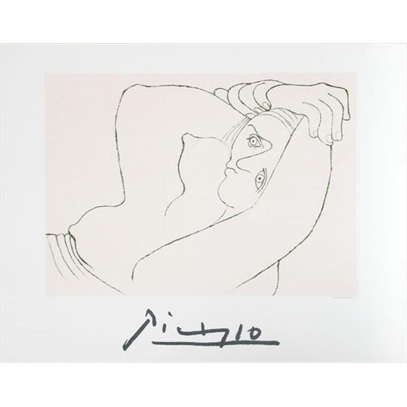 Pablo Picasso 2099 Femme Couchee- Lithograph on Paper 29 In. x 22 In. - Black- White