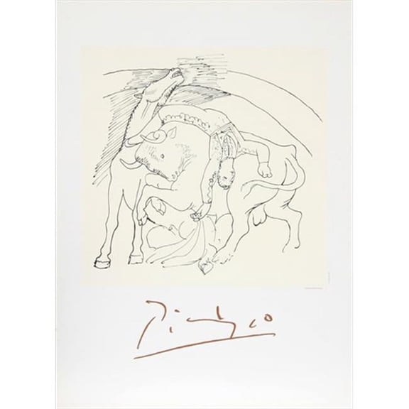 Pablo Picasso 47597 Taureau et Cheval- Lithograph on Paper 29 In. x 22 In. - Black- White